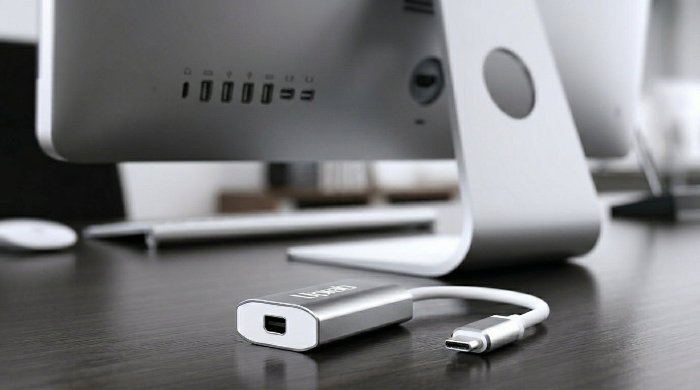 UPTab USB C to Mini DisplayPort adapter with Apple Cinema Display