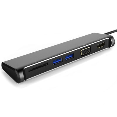 UPTab USB-C (Type C) to HDMI™ 4K, VGA,  2 USB 3.0, Card Reader Adapter